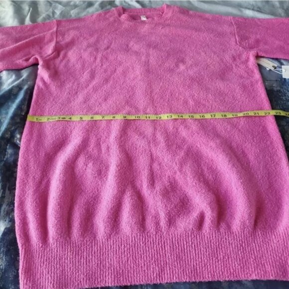 Pink Oversized Casual Soft Sweater Dress Women’s  Cozy Long Sleeve Anthropologie - Picture 7 of 8